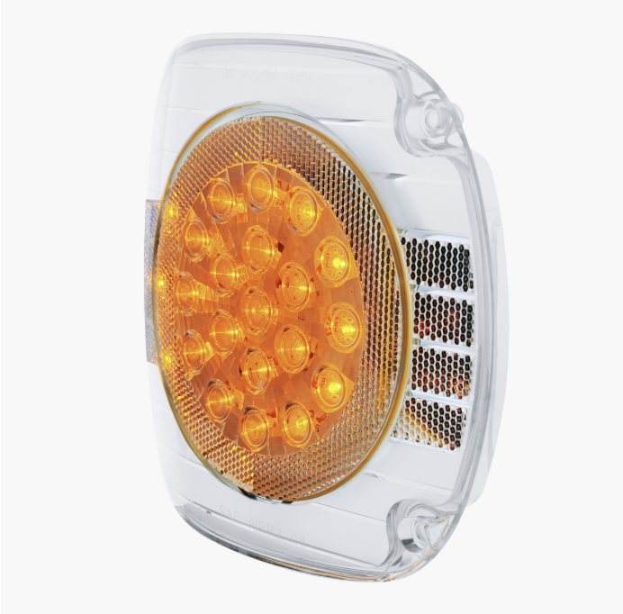22 LED Turn Signal Light For 1996-2010 Freightliner Century - Amber LED/Clear Le