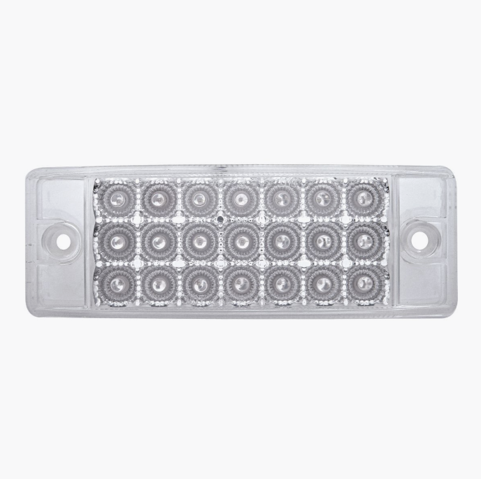 Thumbnail: 21 LED Reflector Rectangular Light (Clearance/Marker) - Amber LED/Clear Lens