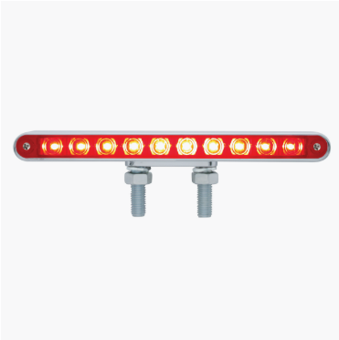 20 LED 9" Double Face Light Bar - Amber & Red LED/Amber & Red Lens
