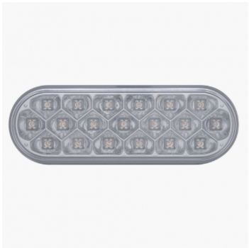 19 LED 6" Oval Reflector Light (Stop, Turn & Tail) - Red LED/Clear Lens