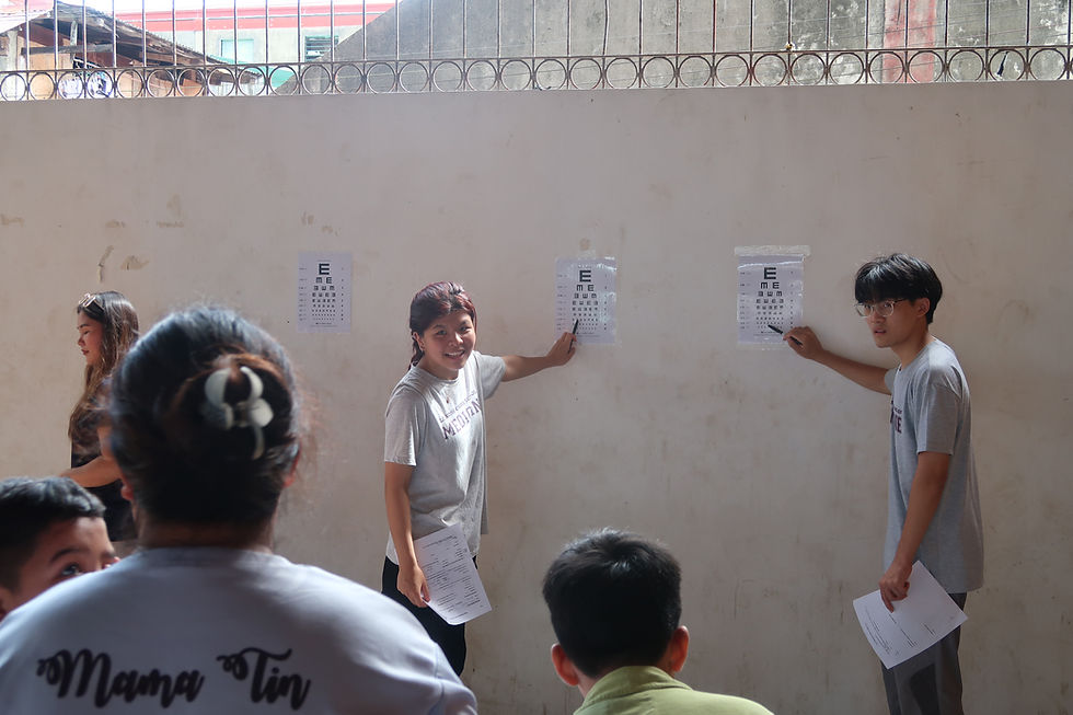 Eyesight station at our health screening in Barangay Bliss.