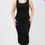 Thumbnail: Plus Size Square Neck Ruched Bodycon Midi Dress