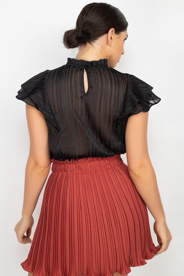 Thumbnail: Short Sleeve Ruffle Shadow Top