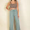 Thumbnail: Drawstring Waist Wide Leg Minimalist Pants