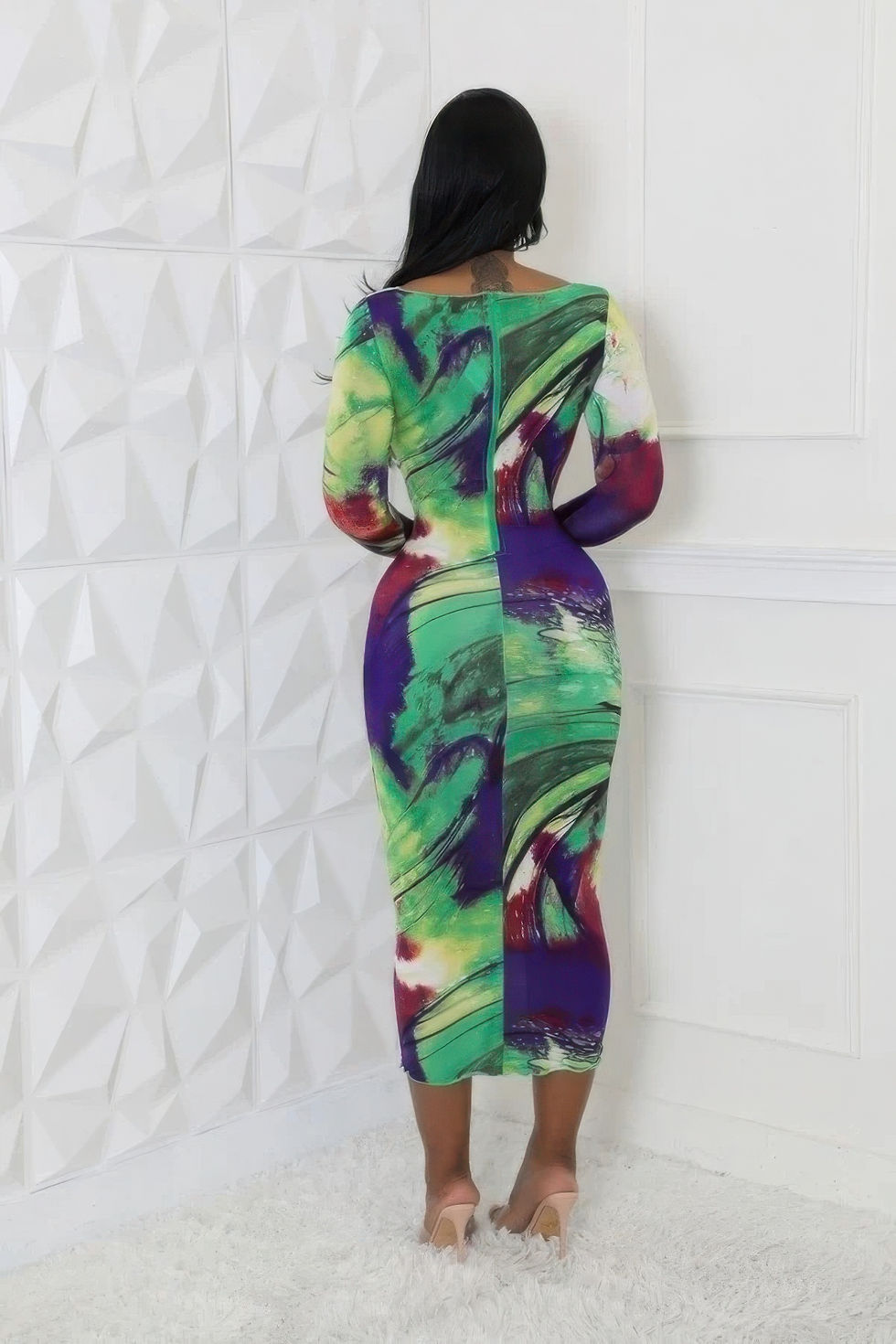 Thumbnail: Round Neckline Stretch Dress
