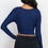 Thumbnail: Ribbed Wrap Front Long Sleeve Top