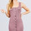 Thumbnail: Sleeveless Deep Square Neck Button Down Detail Mini Woven Dress