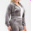 Thumbnail: Plus Size Velour Crop Zip Up Hoodie And Shorts Set