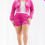 Thumbnail: Plus Size Velour Crop Zip Up Hoodie And Shorts Set