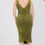 Thumbnail: Plus Size Square Neck Ruched Bodycon Midi Dress
