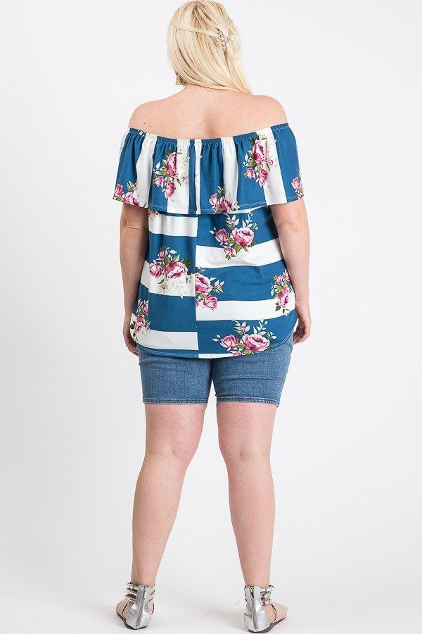 Thumbnail: Off Shoulder Ruffled Front Tie Top
