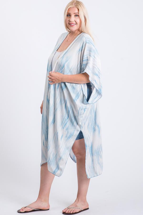 Thumbnail: Zebra Print Short Sleeve Maxi Kimono