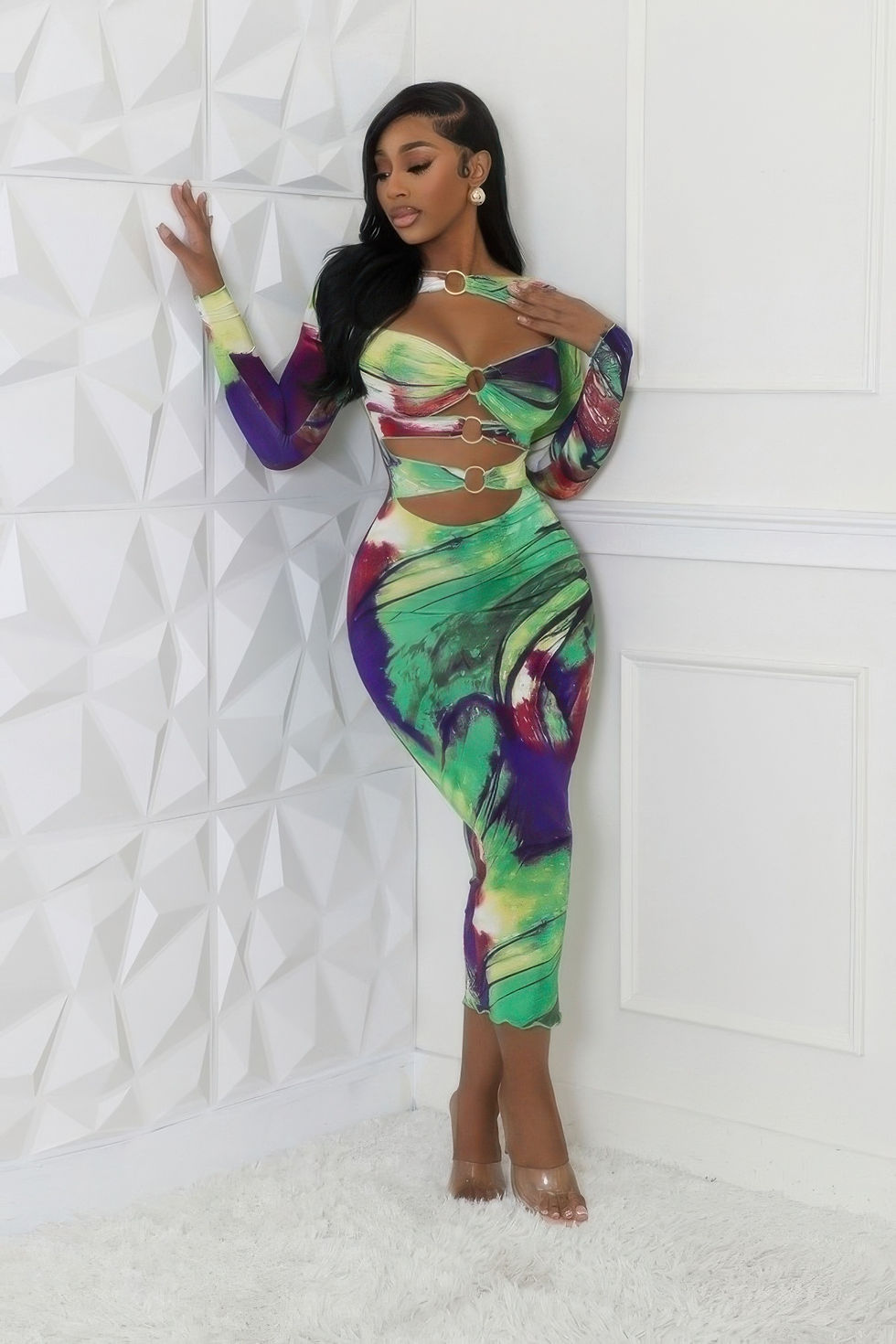 Thumbnail: Round Neckline Stretch Dress