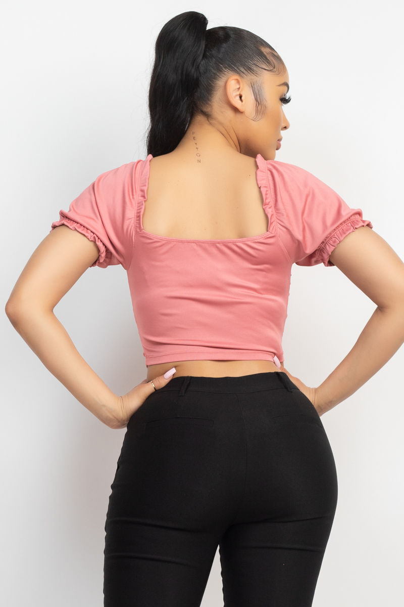 Thumbnail: Ruching Puff Sleevetop