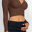 Thumbnail: Ribbed Wrap Front Long Sleeve Top