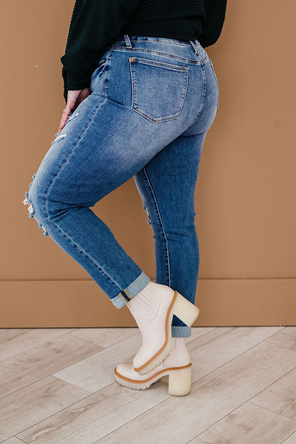Thumbnail: Distressed Cuffed Jeans