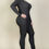 Thumbnail: Plus Size Ribbed Scoop Neck Long Sleeve Jumpsuit