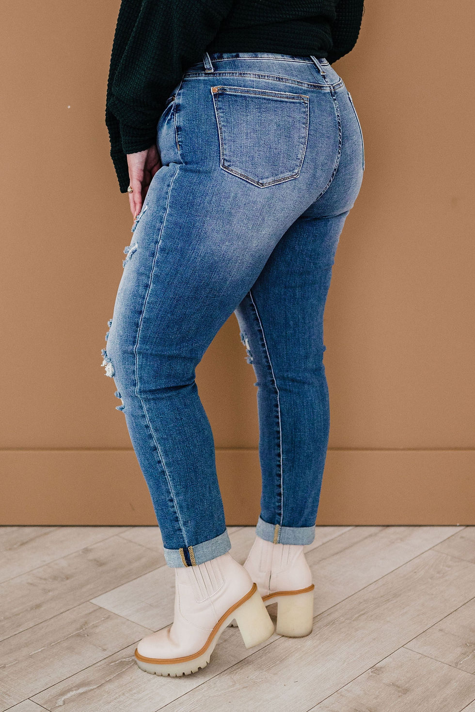 Thumbnail: Distressed Cuffed Jeans