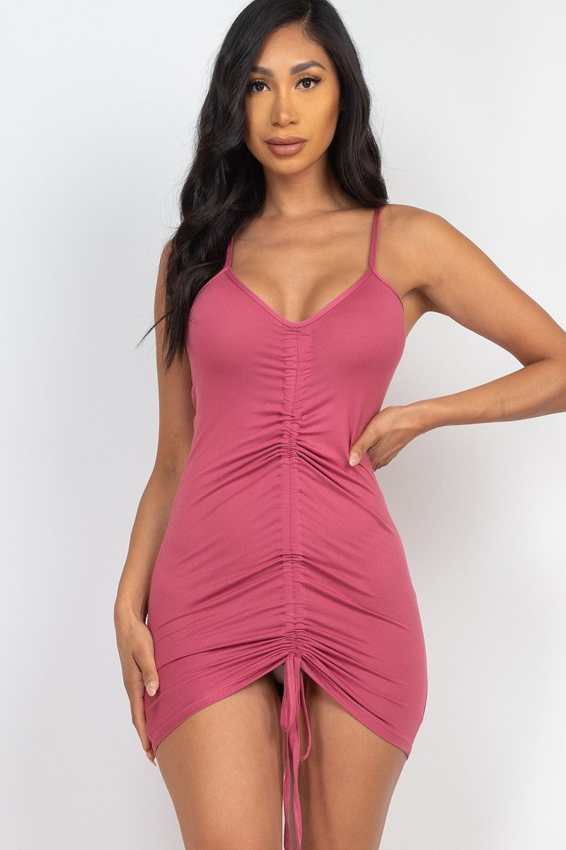 Thumbnail: Adjustable Ruched Front Detail Mini Dress