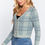 Thumbnail: Long Sleeve V-neck Fitted Button Down Plaid Sweater Cardigan