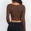 Thumbnail: Ribbed Wrap Front Long Sleeve Top