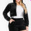 Thumbnail: Plus Size Velour Crop Zip Up Hoodie And Shorts Set