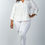 Thumbnail: Plus Size Oatmeal Stand-up Collar Roll Tab Sleeve Blouse