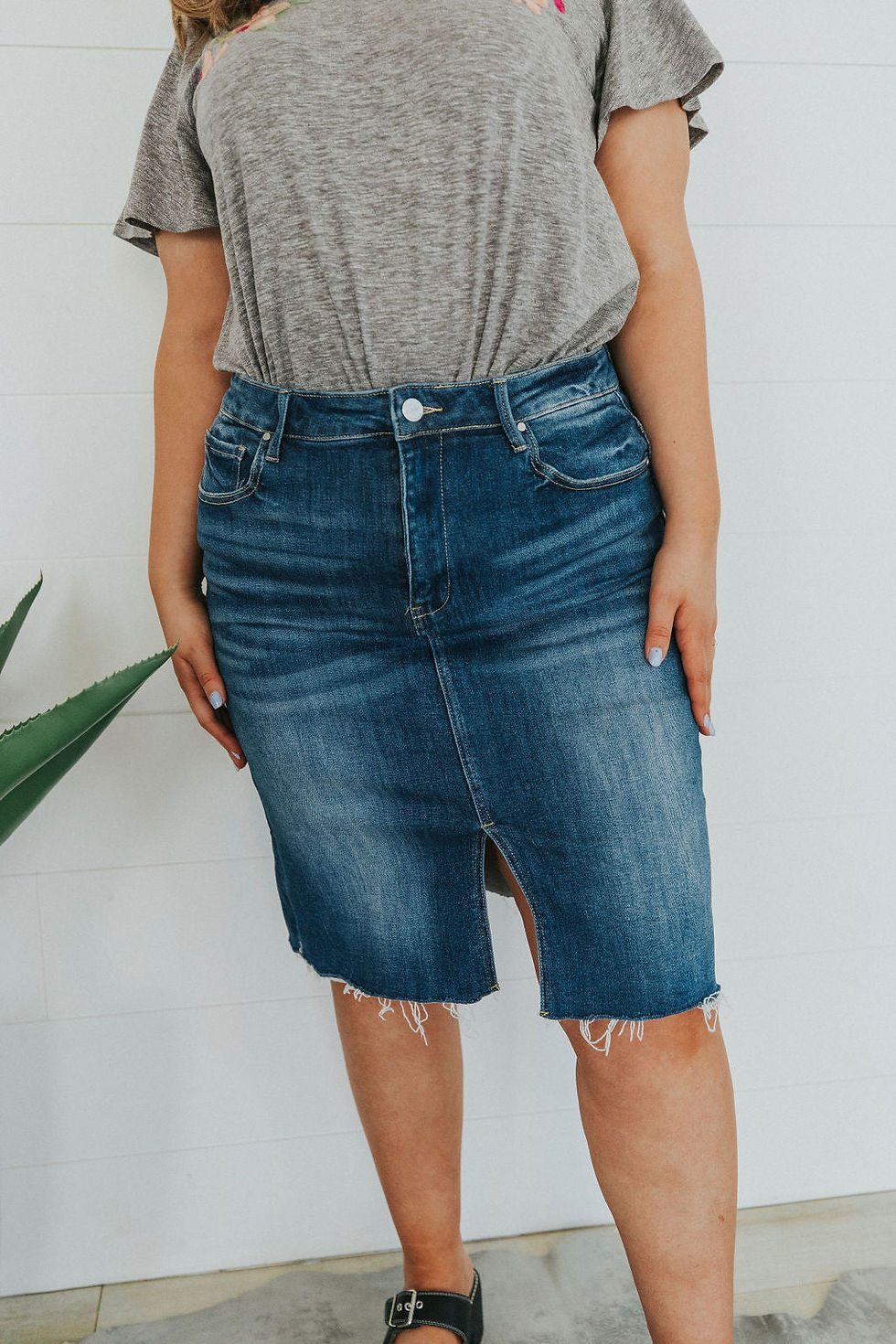 Thumbnail: Distressed Denim Skirt