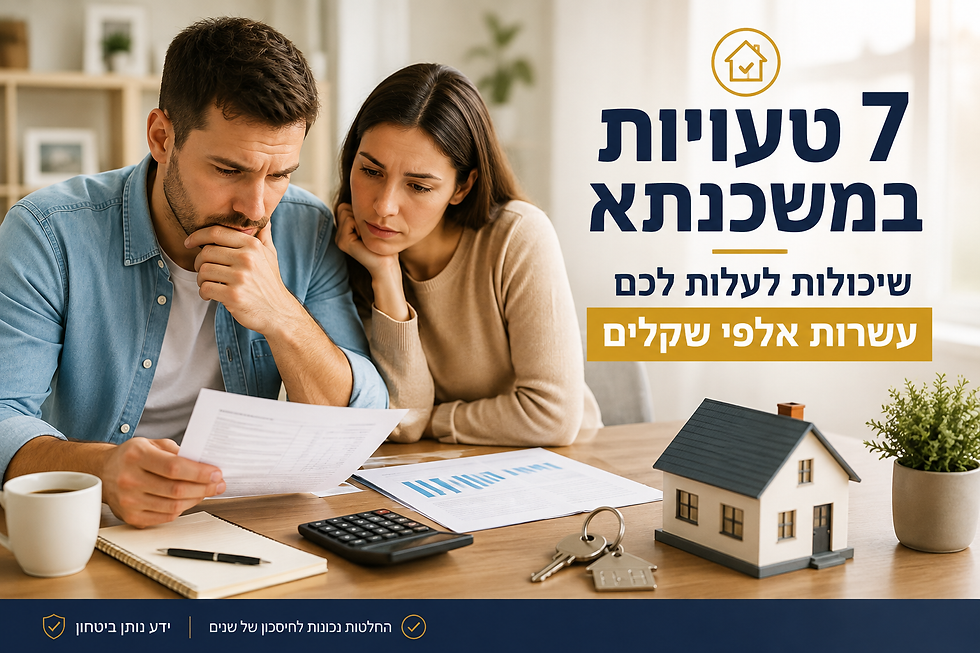7 טעויות במשכנתא שכדאי להכיר לפני שחותמים על ההלוואה