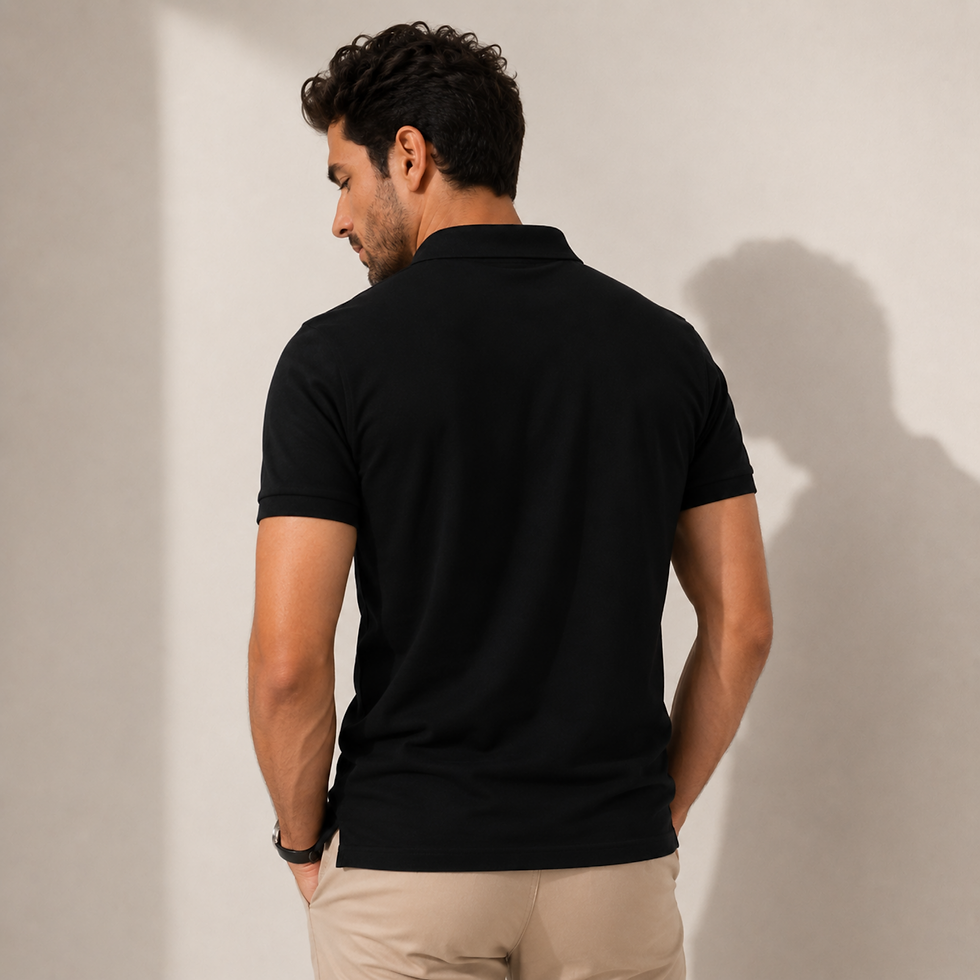 Thumbnail: Black Polo T-Shirt for Men