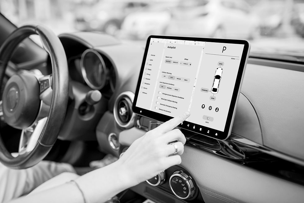 Système de stationnement automobile affiché sur tablette