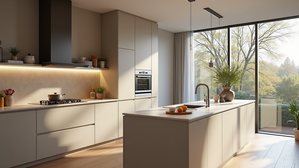 Eye-level view of a kitchen design mood board