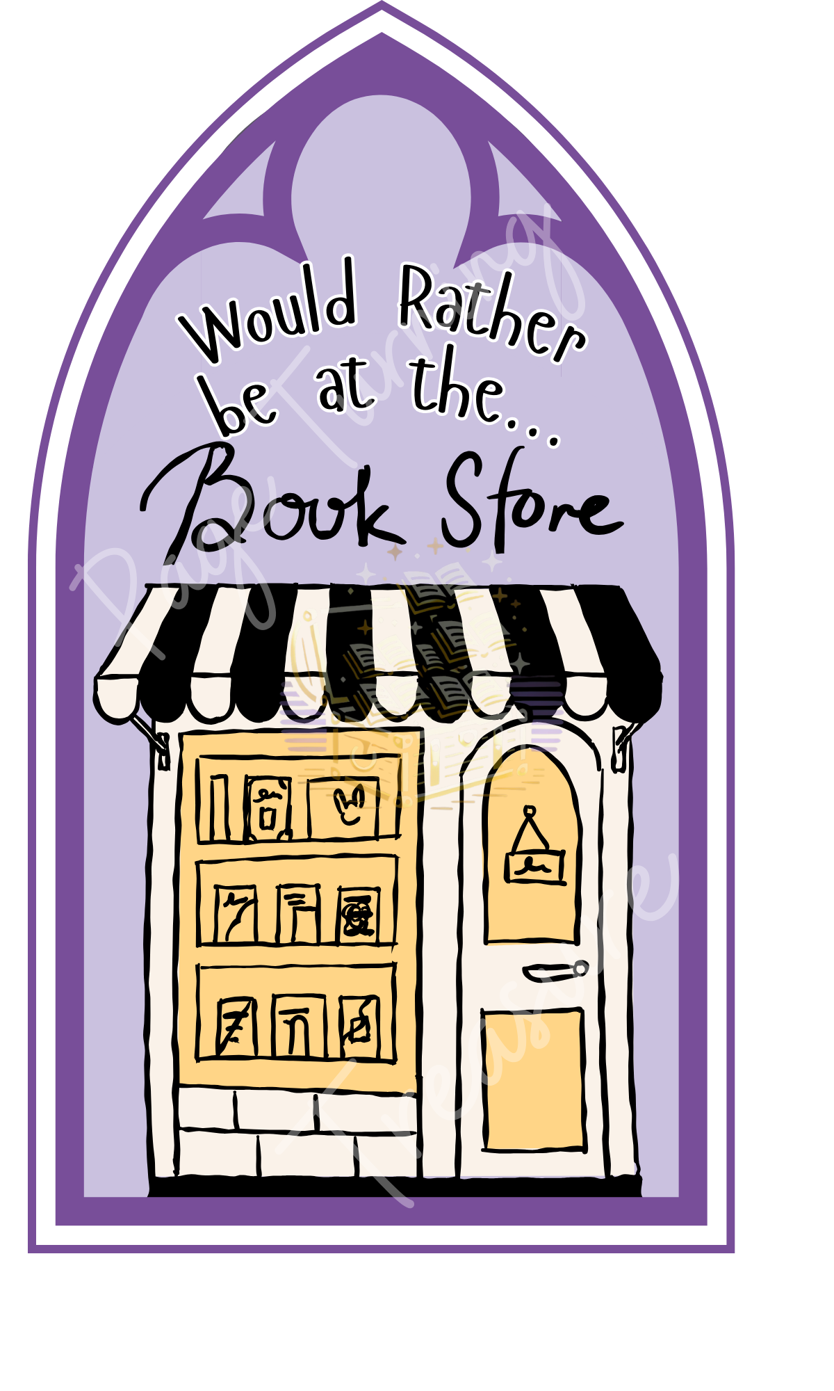 Would Rather Be At The Book Store Glossy Vinyl Sticker