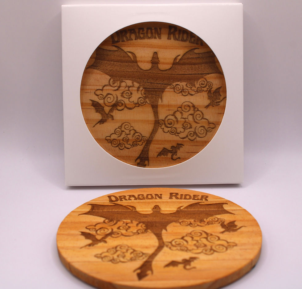 Thumbnail: Wooden Engraved Bookish Coasters