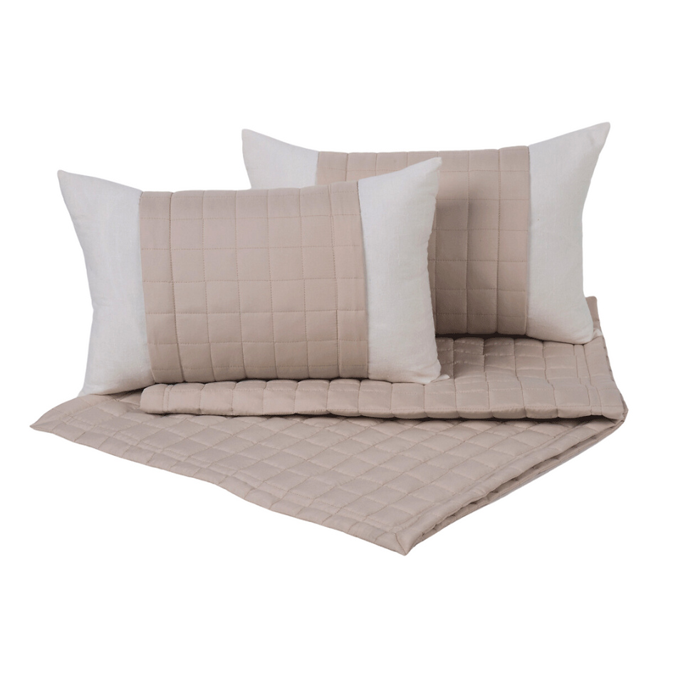 Kit Peseira Copacabana 5 Peças Queen Micropercal 300 Fios Cáqui