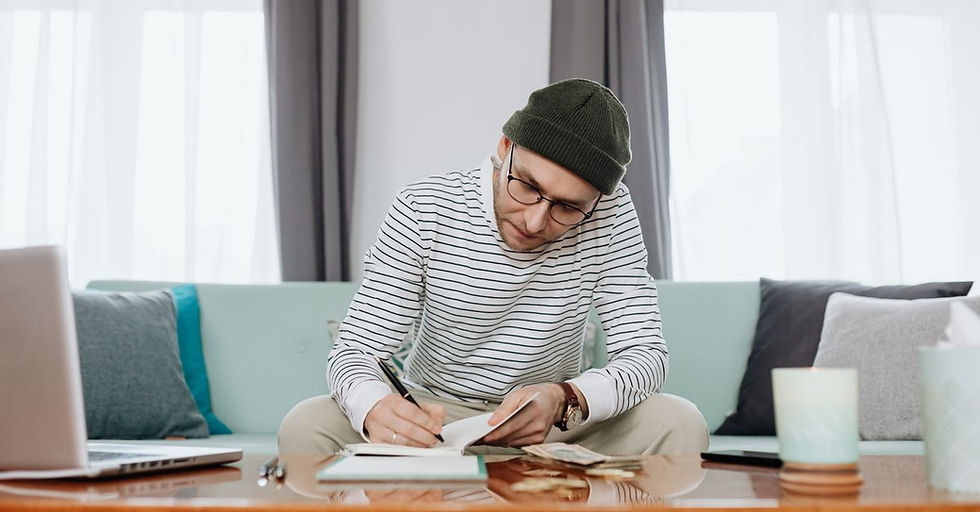 Entrepreneur using a smartphone to research how to build business credit for their startup