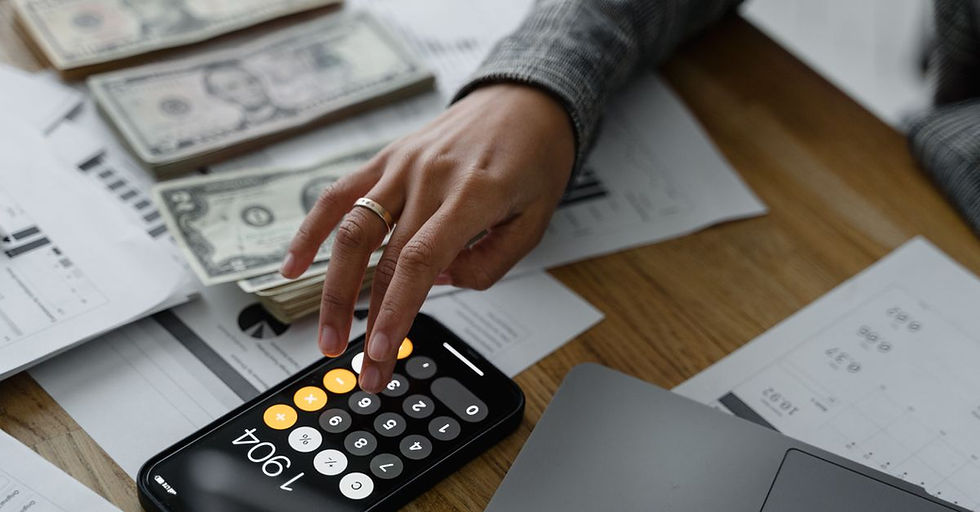 Person reviewing a credit builder account on a smartphone, focusing on improving their credit score