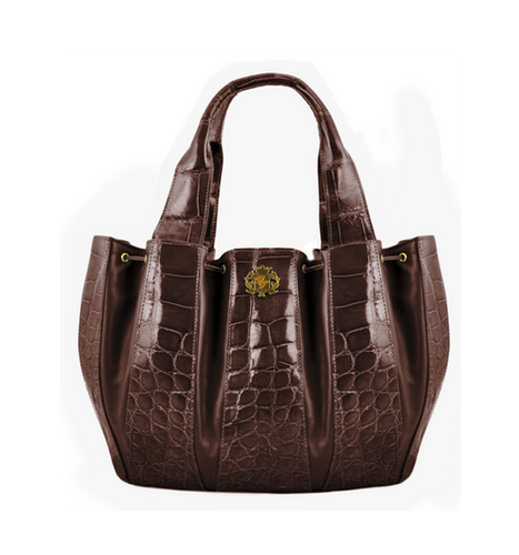 Colle Vilca / コッレヴィルカ ■ ギャラクシー がま口 ショルダーバッグ キャンバス 黄 バッグ / バック / BAG / 鞄 / カバン ブランド 中古 [0990008968] Julie Bag Crocodile Open Brown | Domenico Vacca