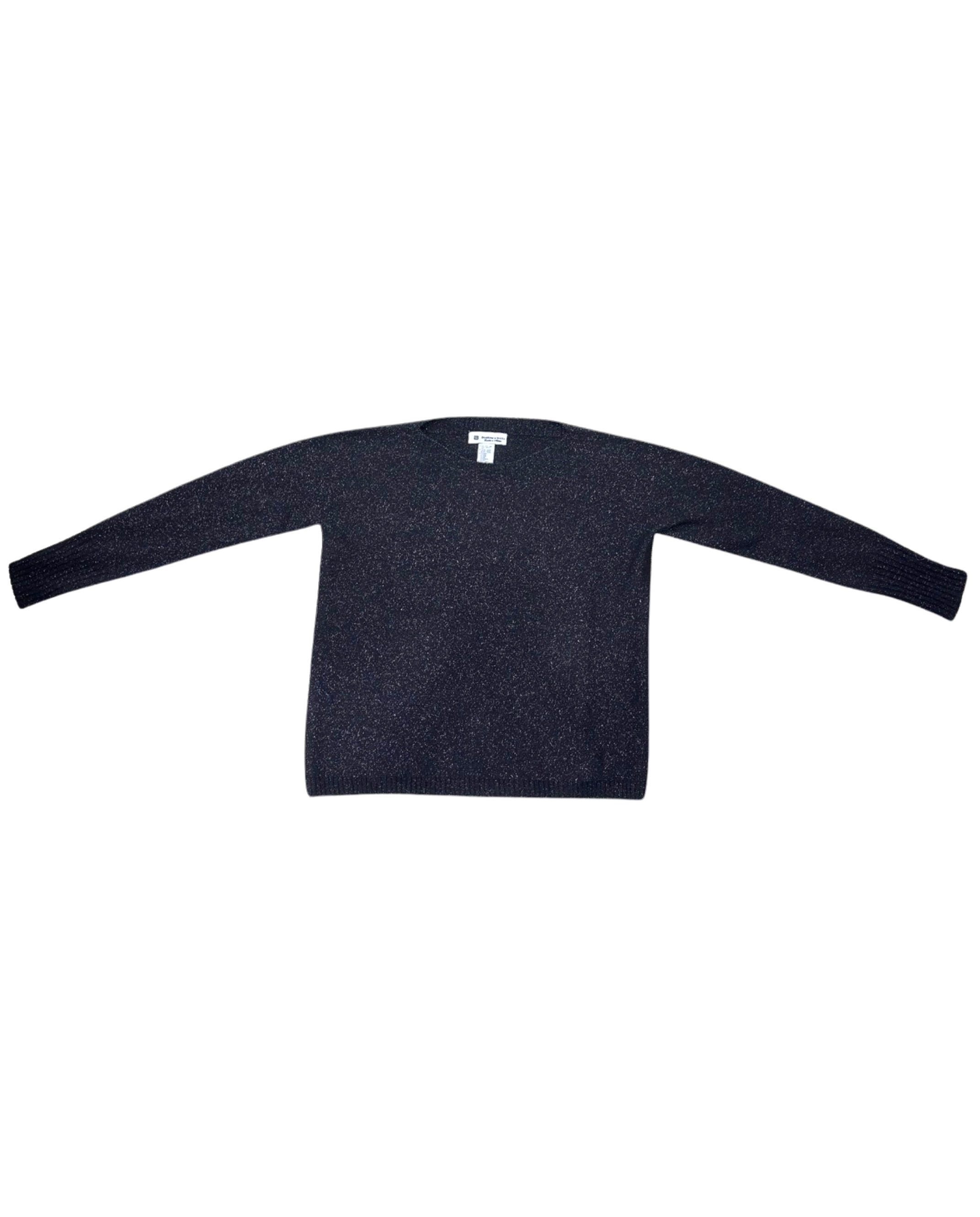 Crew neck Sweater - Wool/Lurex - Black - 100% Made in Italy