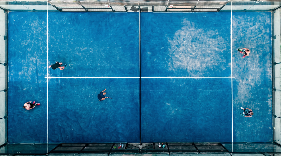 Bird's eye view of padel court
