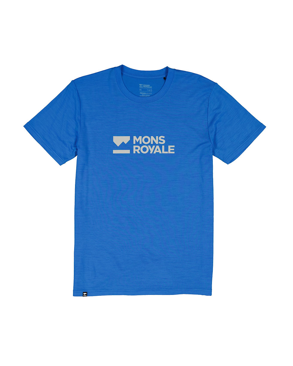 Mons Royale Herren Icon Merino Classic T-Shirt - Farbe: pop blue