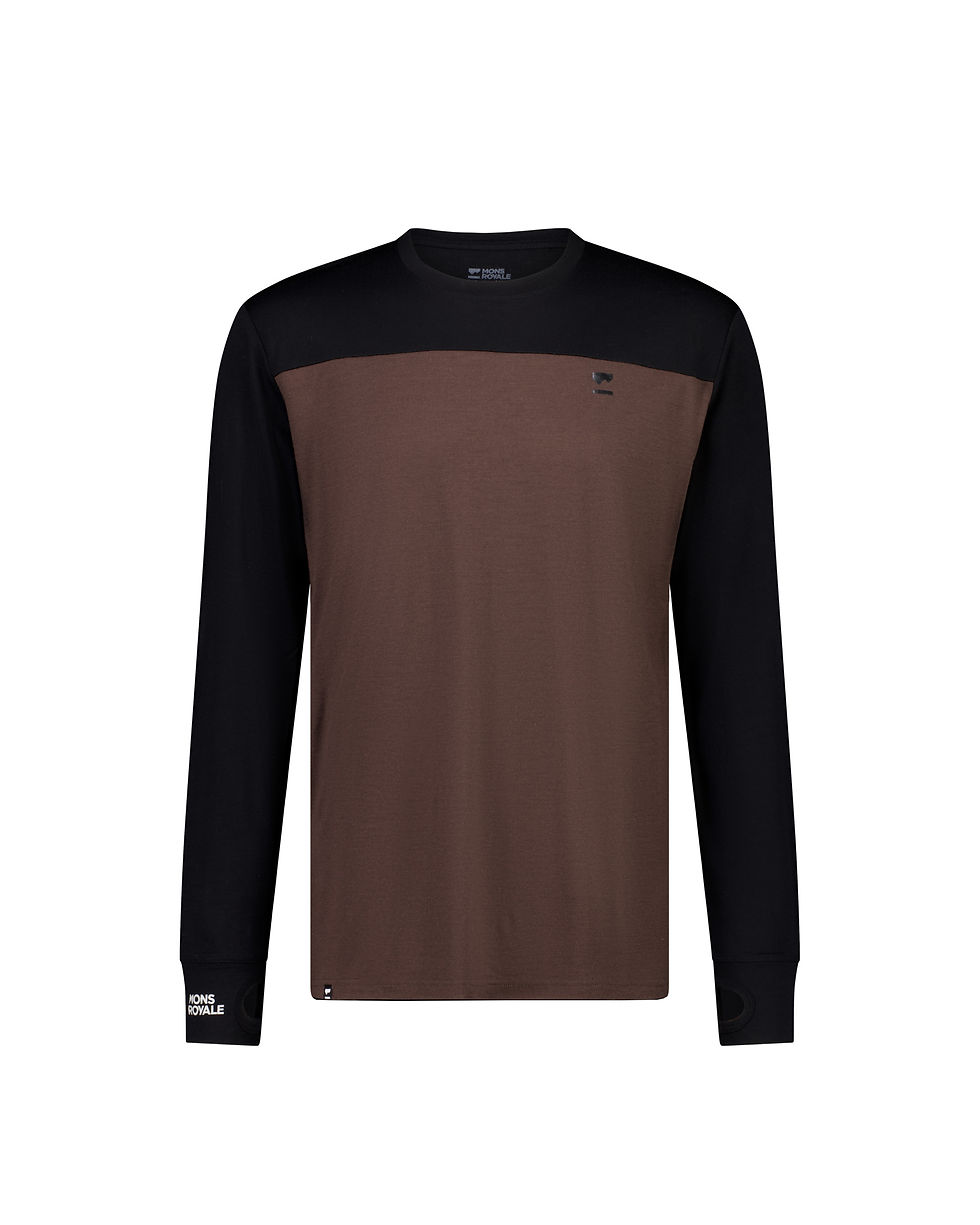 Mons Royal Herren Yotei Merino Long Sleeve - Farbe: cedar/black