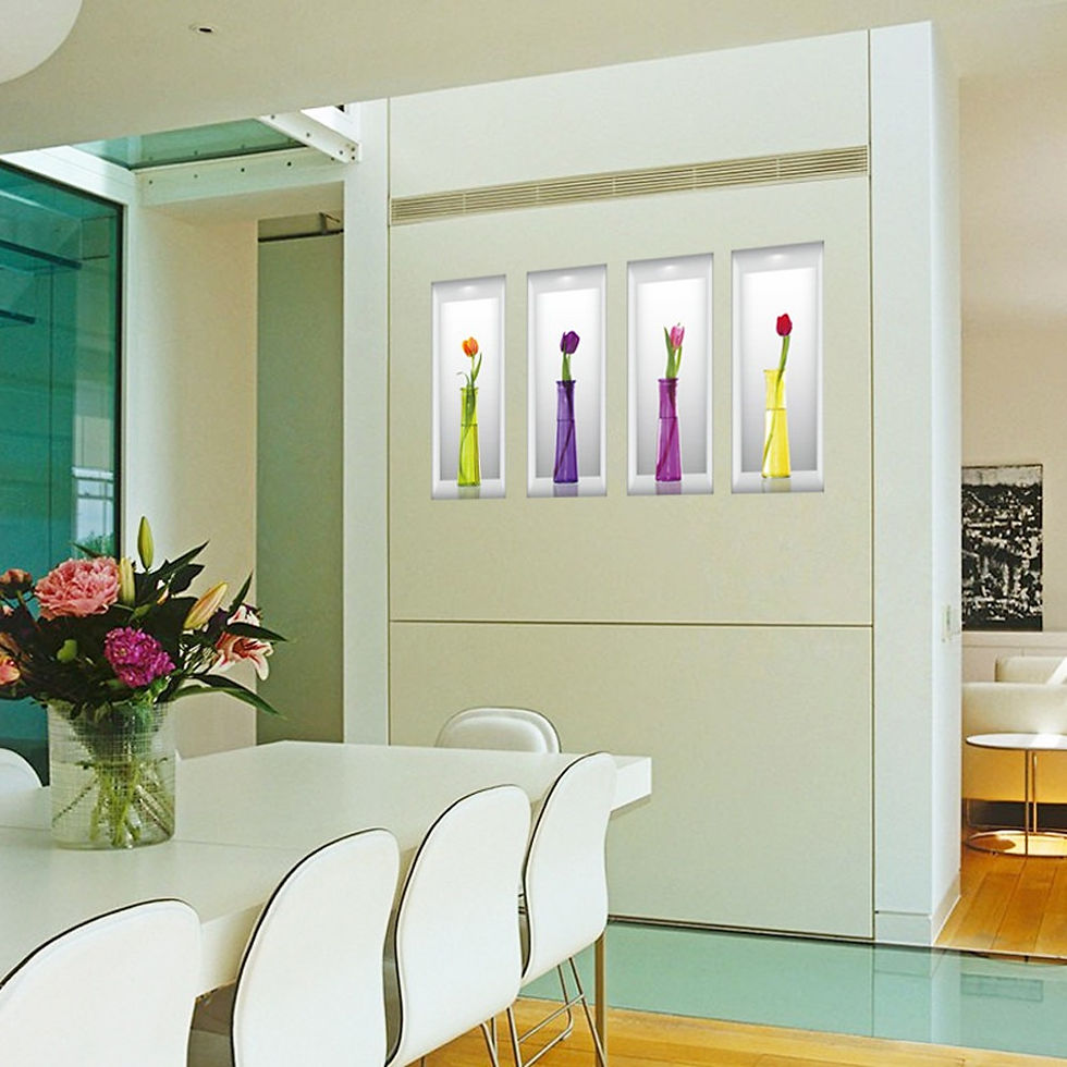 תמונה ממוזערת: מדבקת קיר נישה - פרחים באגרטל