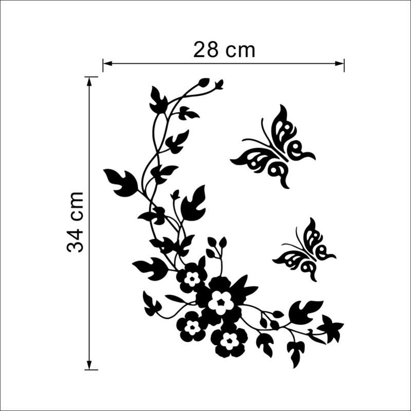 תמונה ממוזערת: Flowers and Butterflies- מדבקת קיר פרחים ופרפרים