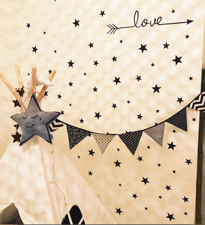 תמונה ממוזערת: מדבקות קיר כוכבים-מיקס של 150 כוכבים