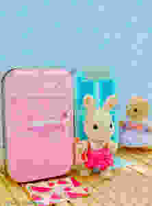 DIY - Make Your Own A-Door-Able Altoid Tin Craft for Kids of All Ages! Calico Critter Sylvanian Family bunny and sea otter by pink door