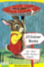24 Easter Books Pinterest Pin with bunny holding mushroom like an umbrella