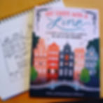 Art-Starts-With-A-Line-book shows victorian style houses drawn on cover