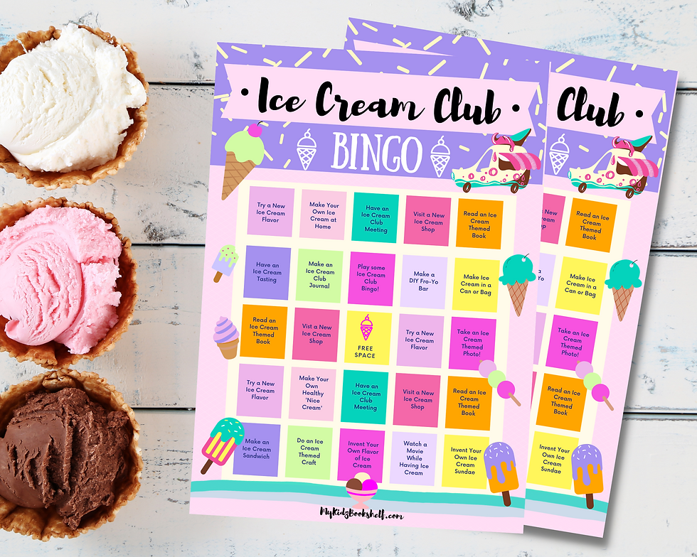 Ice Cream Bingo Free Printable kids summer party activity