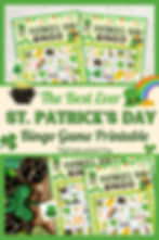 St. patrick's day bingo free printable instant digital download pinterest pin